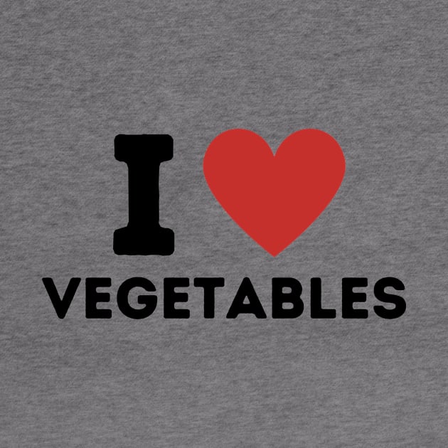 I Love Vegetables Simple Heart Design by Word Minimalism